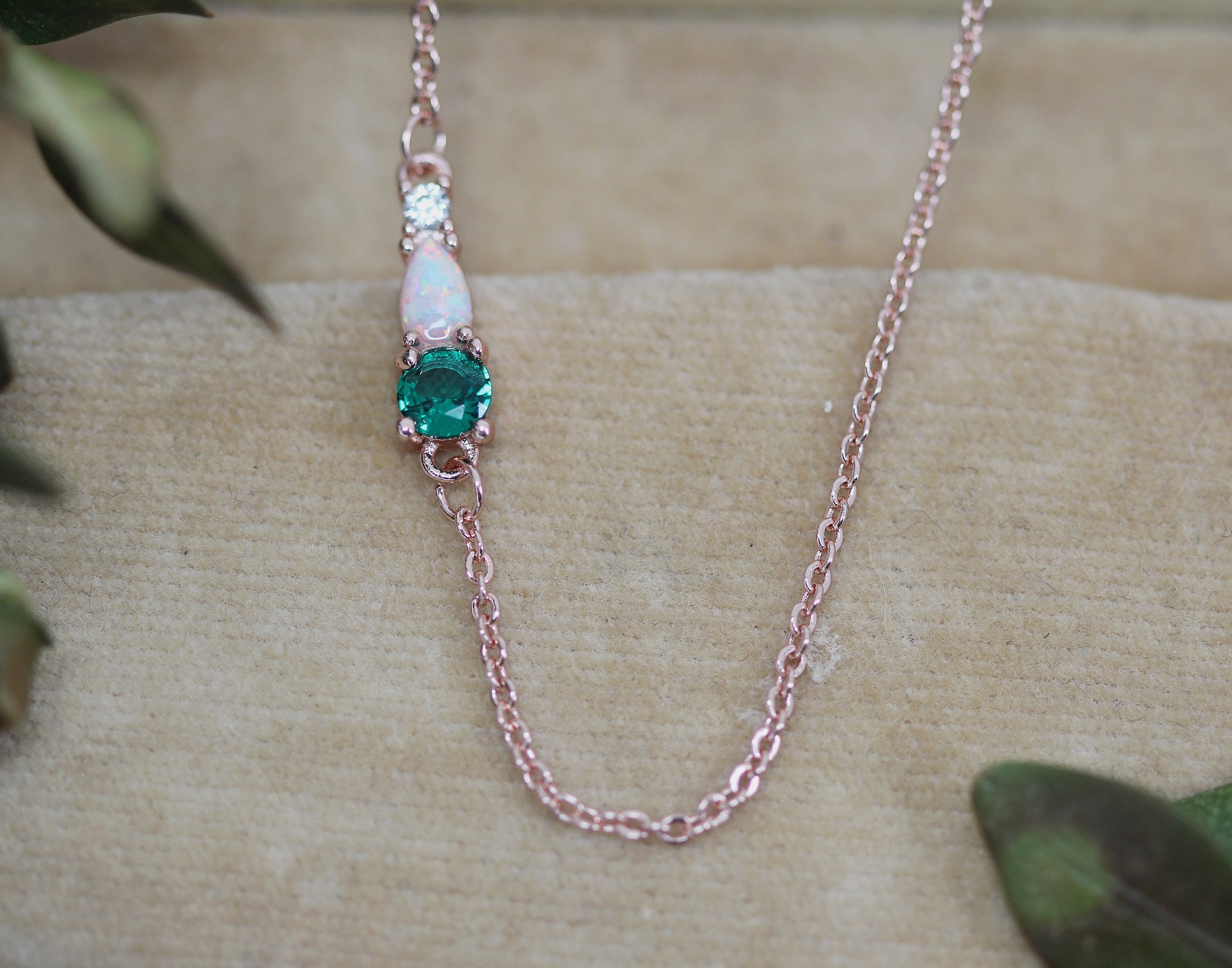 Green Opal Dreams Crystals Necklace