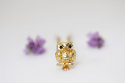 Baby Emerald Owl Hair Prong