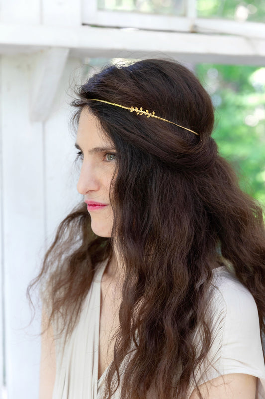 Made to Order * Dainty Olive Branch Hair Chain