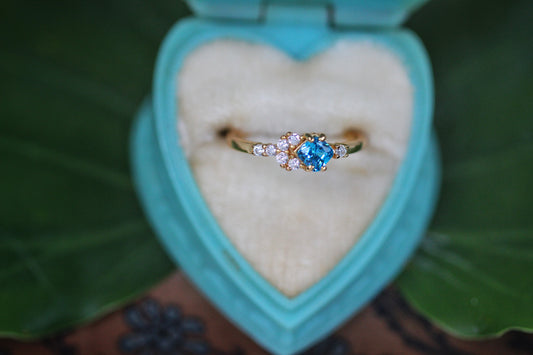 Cerulean Blue Crystal Ring SS