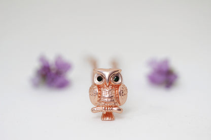 Baby Emerald Owl Hair Prong