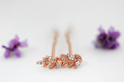 Crystal Leaves Pin Duo- 2 piece Set