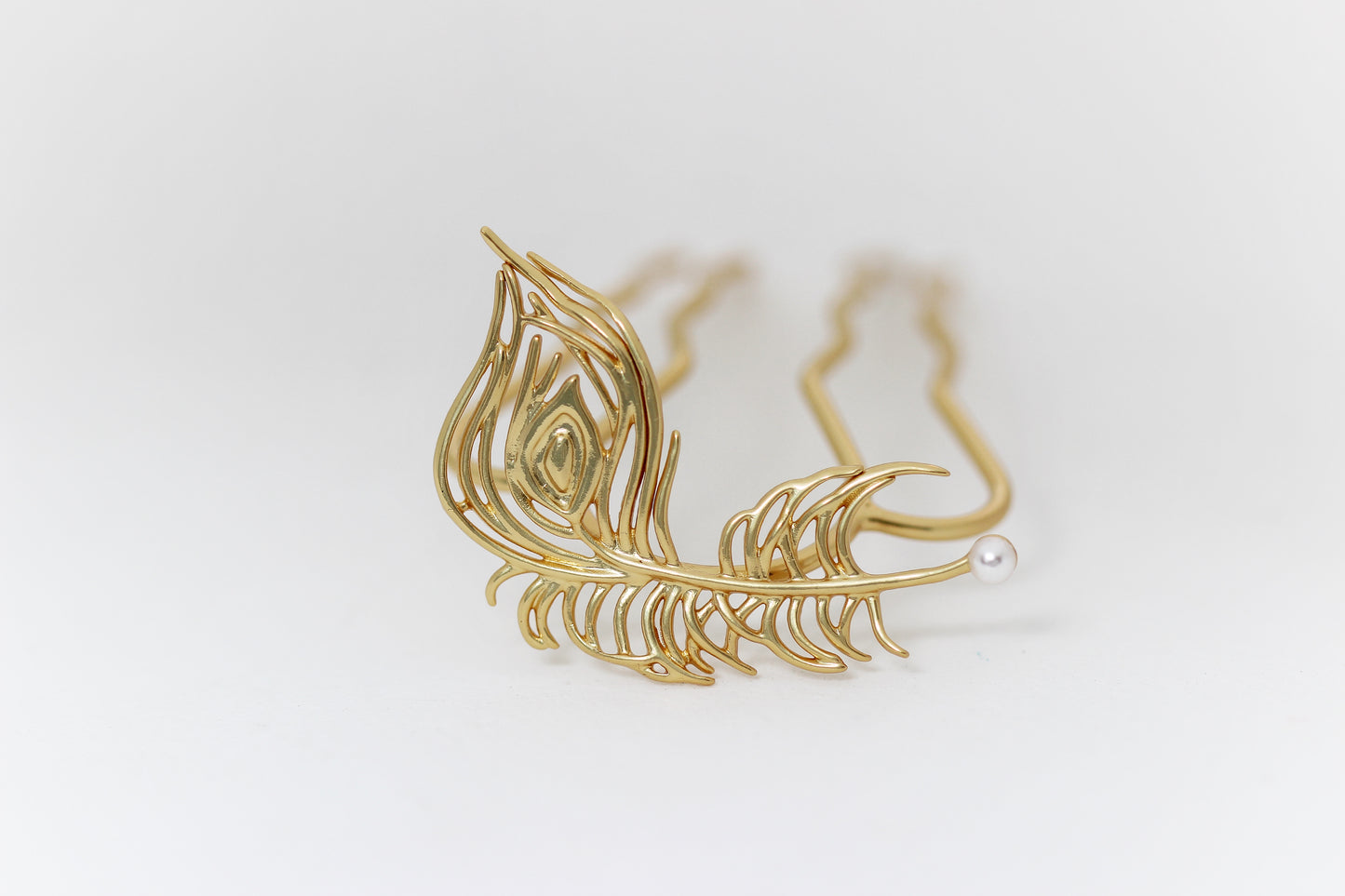 Peacock Feather Hair Prong