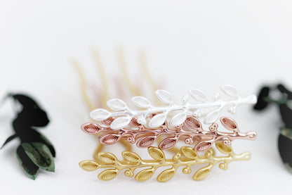 Long Olive Branch Hair Prong