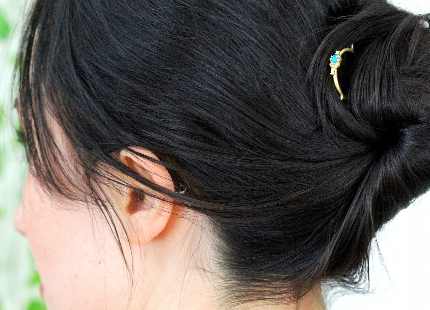 Cerulean Blue Sparkle Hair Pin