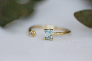 Aquamarine & Crystal Ring