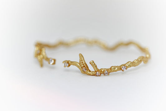 Rustic Dainty Branch Crystals Bracelet