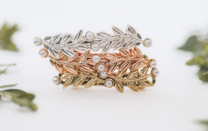 Dainty Stems & Pearls Barrette