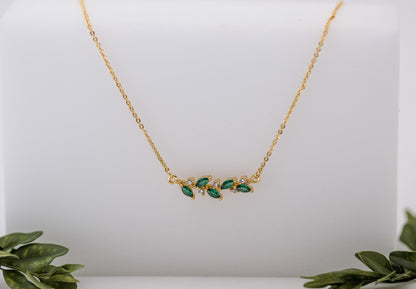 Green Forest Nymph Crystals Necklace