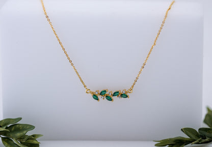 Green Forest Nymph Crystals Necklace