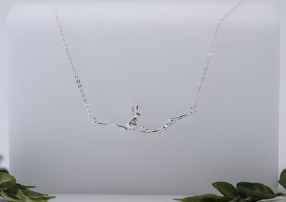 Rabbit Sitting on a Branch Necklace
