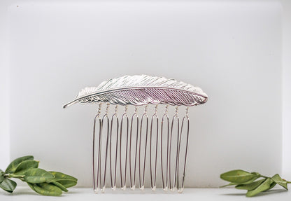 Small Feather Hair Comb