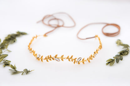 Juliet Leaves, Pearls & Crystals Wreath