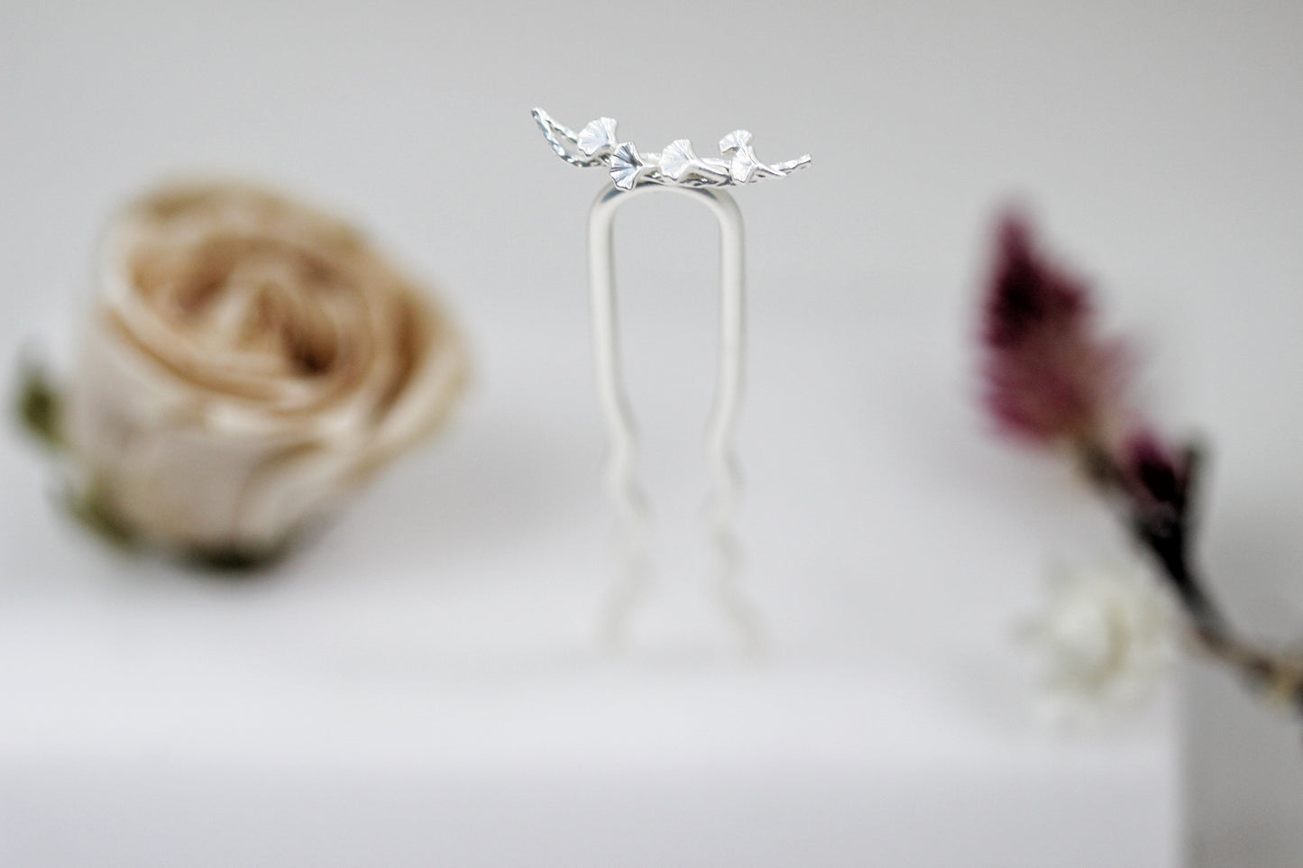 Mini Ginkgo Leaves Hair Prong