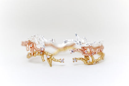 Rustic Dainty Branch Crystals Bracelet