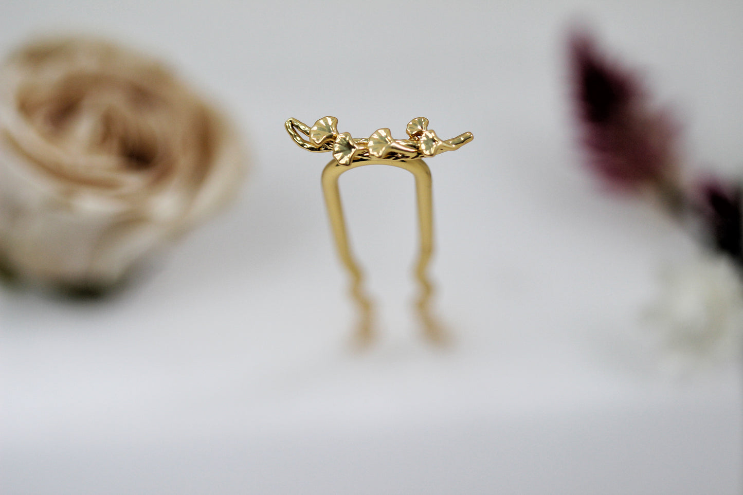 Mini Ginkgo Leaves Hair Prong