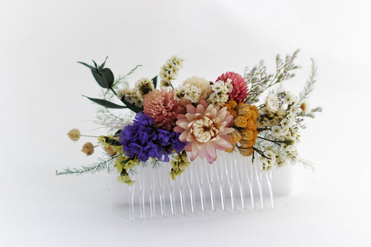 Dried Flowers Hair Comb