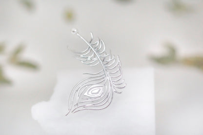 Made to Order* Peacock Feather Pearl Brooch