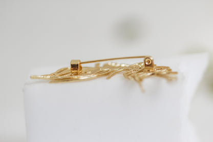 Made to Order* Peacock Feather Pearl Brooch