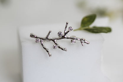 Crystals Coral Brooch