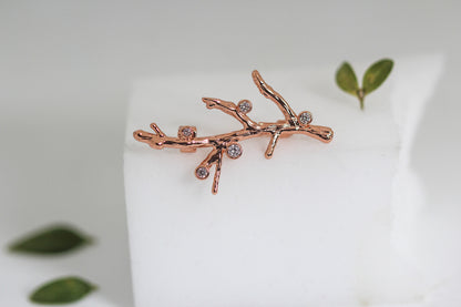 Crystals Coral Brooch