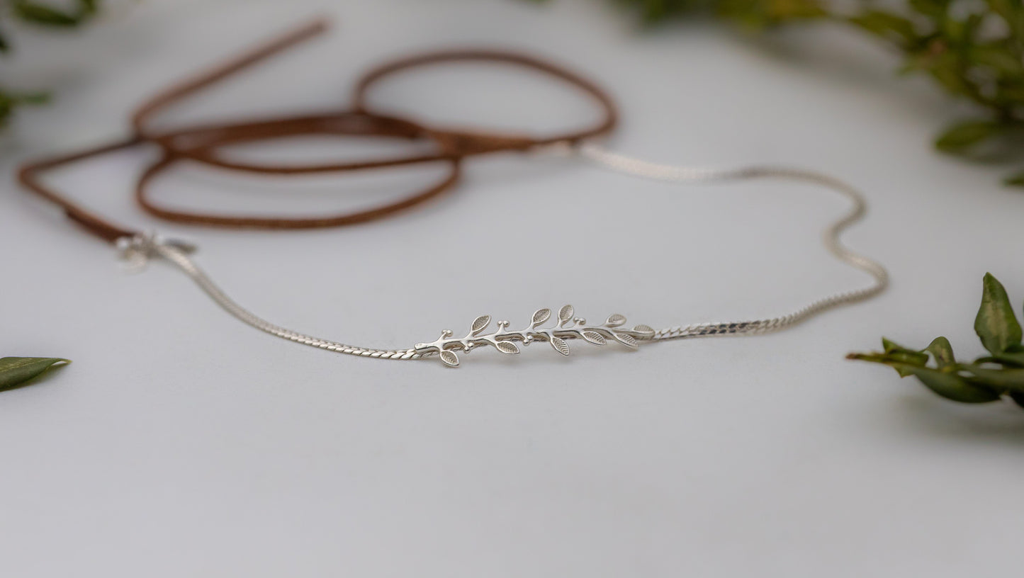 Made to Order * Dainty Olive Branch Hair Chain