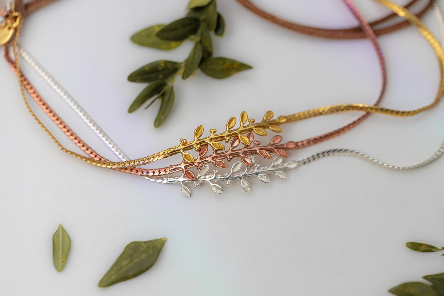 Made to Order * Dainty Olive Branch Hair Chain