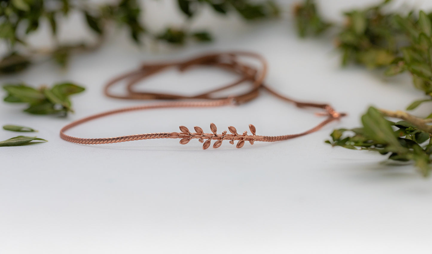 Made to Order * Dainty Olive Branch Hair Chain