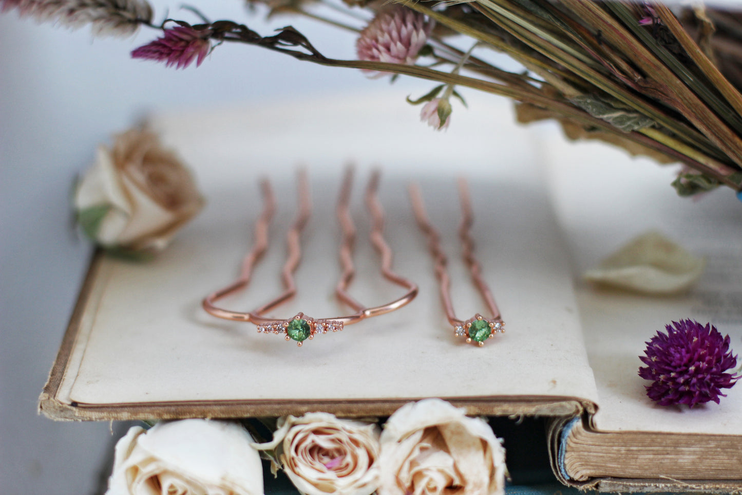 Sage Sparkle Pin Duo- 2 piece Set