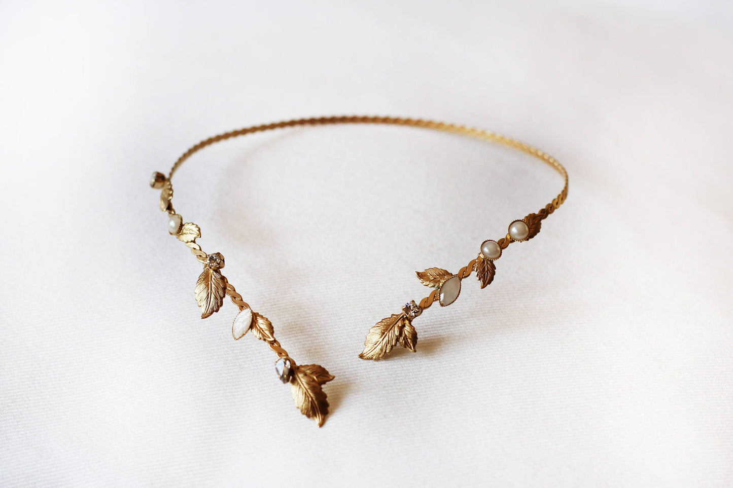 Made to Order* Crystals Pearls Leaves Choker