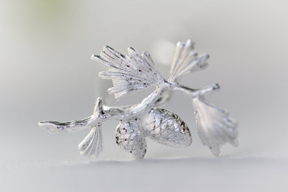 Tiny Pinecone Hair Prong Gold Leaf Hair Pin Bun Fork for Updo Gold Plated  Hand Made Boho Hair Messy Bun Nature Inspired Jewelry