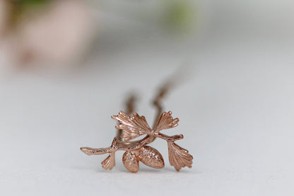 Tiny Pinecone Hair Prong Gold Leaf Hair Pin Bun Fork for Updo Gold Plated  Hand Made Boho Hair Messy Bun Nature Inspired Jewelry