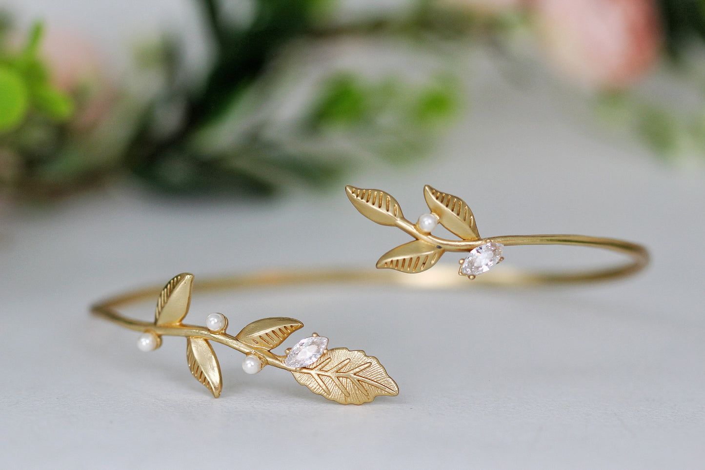 Twigs, Pearls & Crystals Arm Band