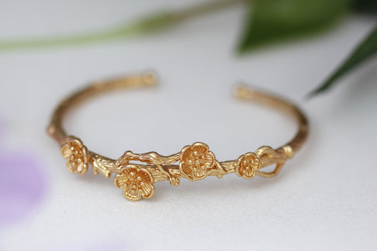Preorder * Wild Sakura / Cherry Blossom Branch Bracelet