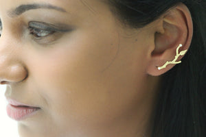 Rustic Branches with Pearls Ear Climbers / Earrings