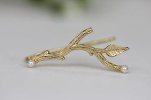 Rustic Branches with Pearls Ear Climbers / Earrings