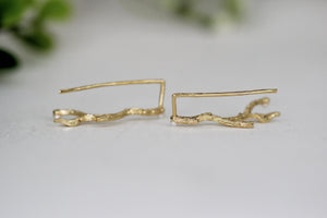 Rustic Branches with Pearls Ear Climbers / Earrings