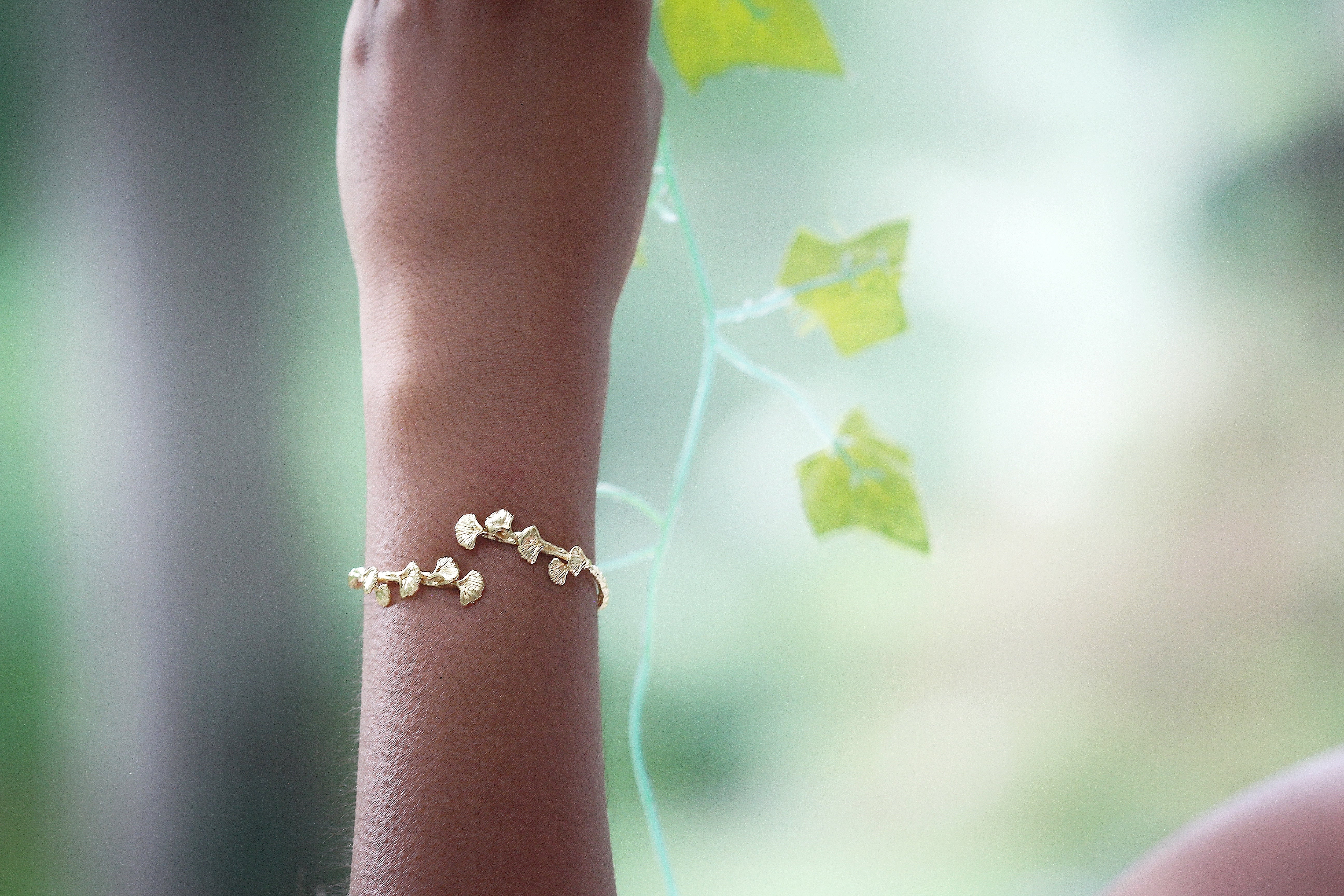 Ginkgo Leaves Branch Bracelet