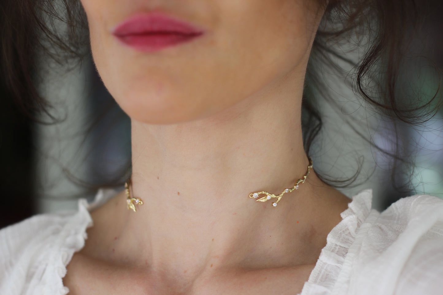 Rustic Branch w/ Crystals Choker