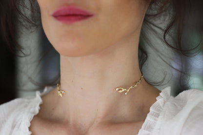 Rustic Branch w/ Crystals Choker