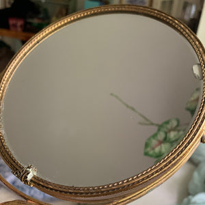 Vintage Matson Bird on Branch Vanity Pedestal Mirror