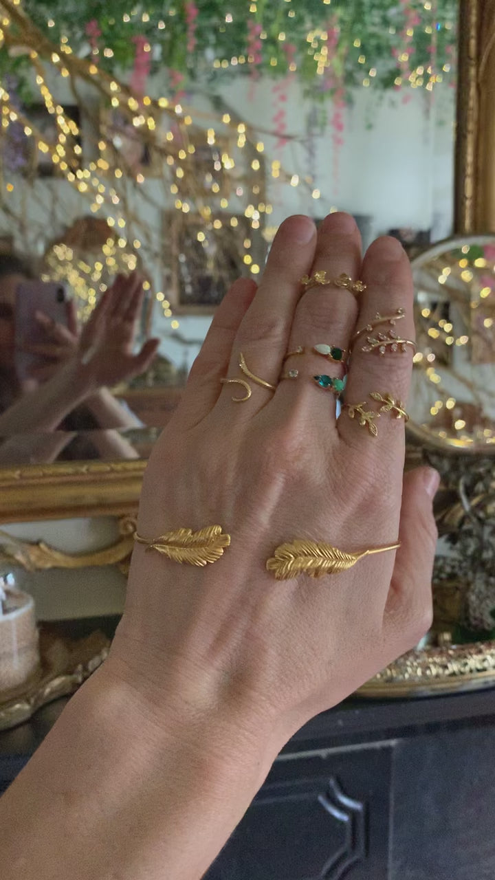 Preorder* Paloma Feather Palm Cuff Bracelet