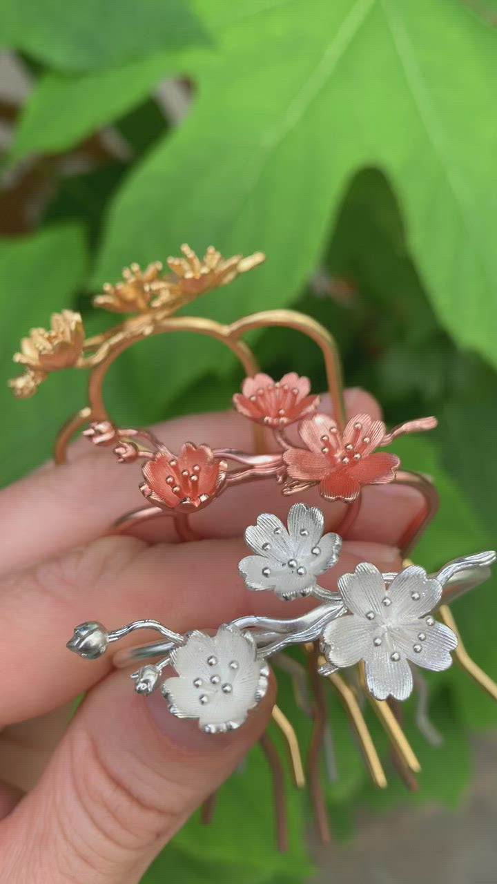 Large Sakura / Cherry Blossom Hair Prong