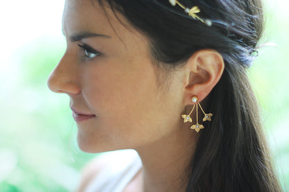 Lilies Stud & Jacket Earrings