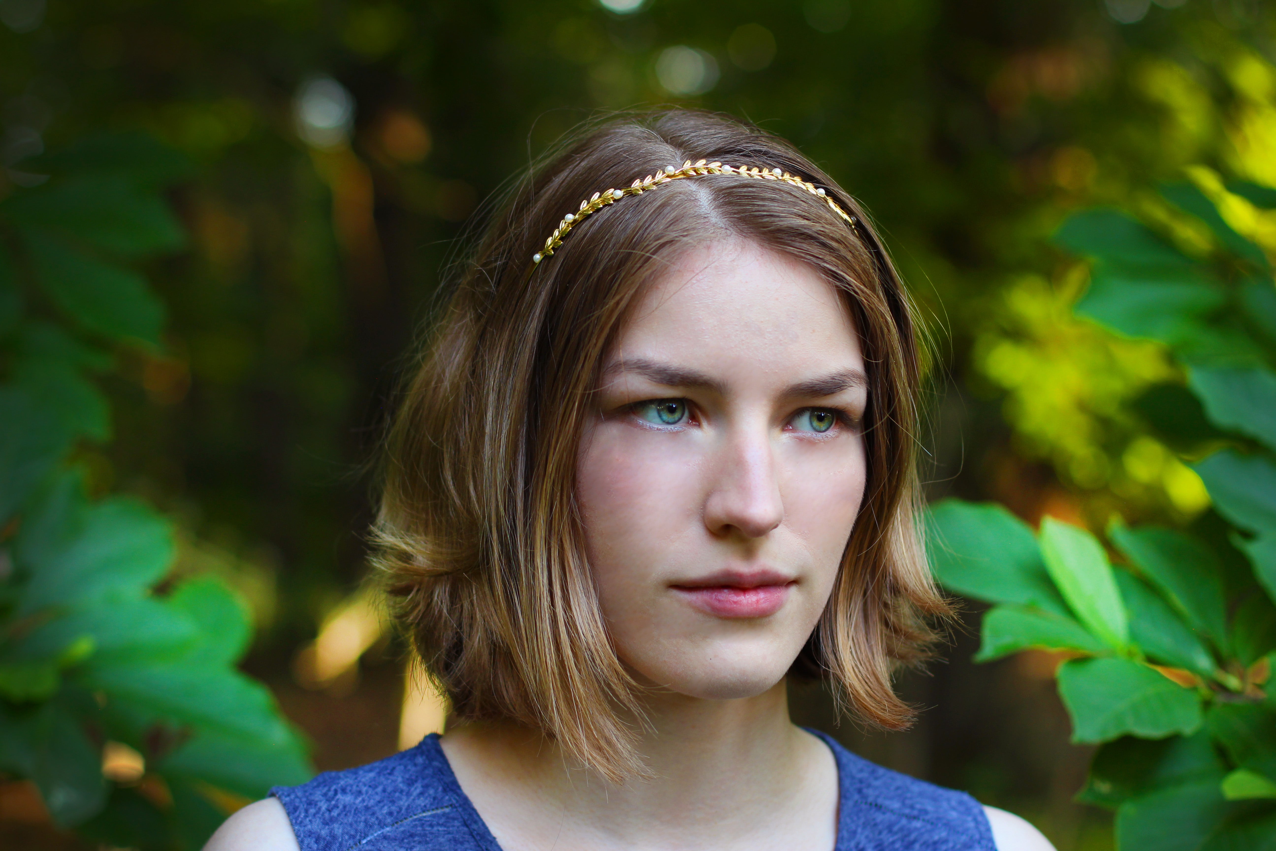 Pearls and Leaves Headband