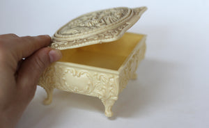 Ornate Plastic Ivory Jewellery Box #107