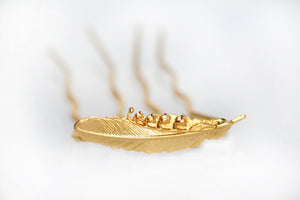 Preorder* Feather Lily of the Valley Hair prong