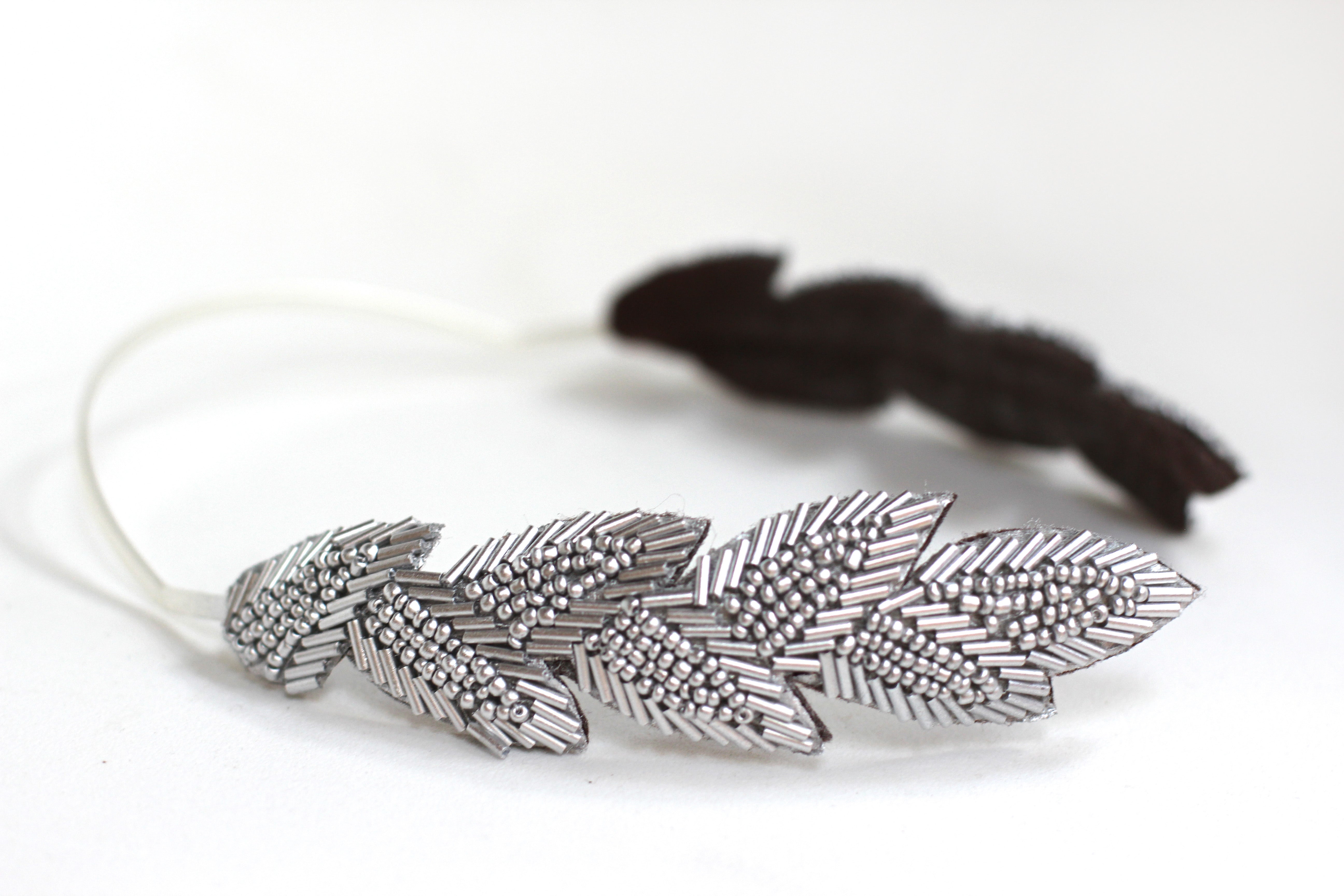 Beaded Leaves Goddess Crown