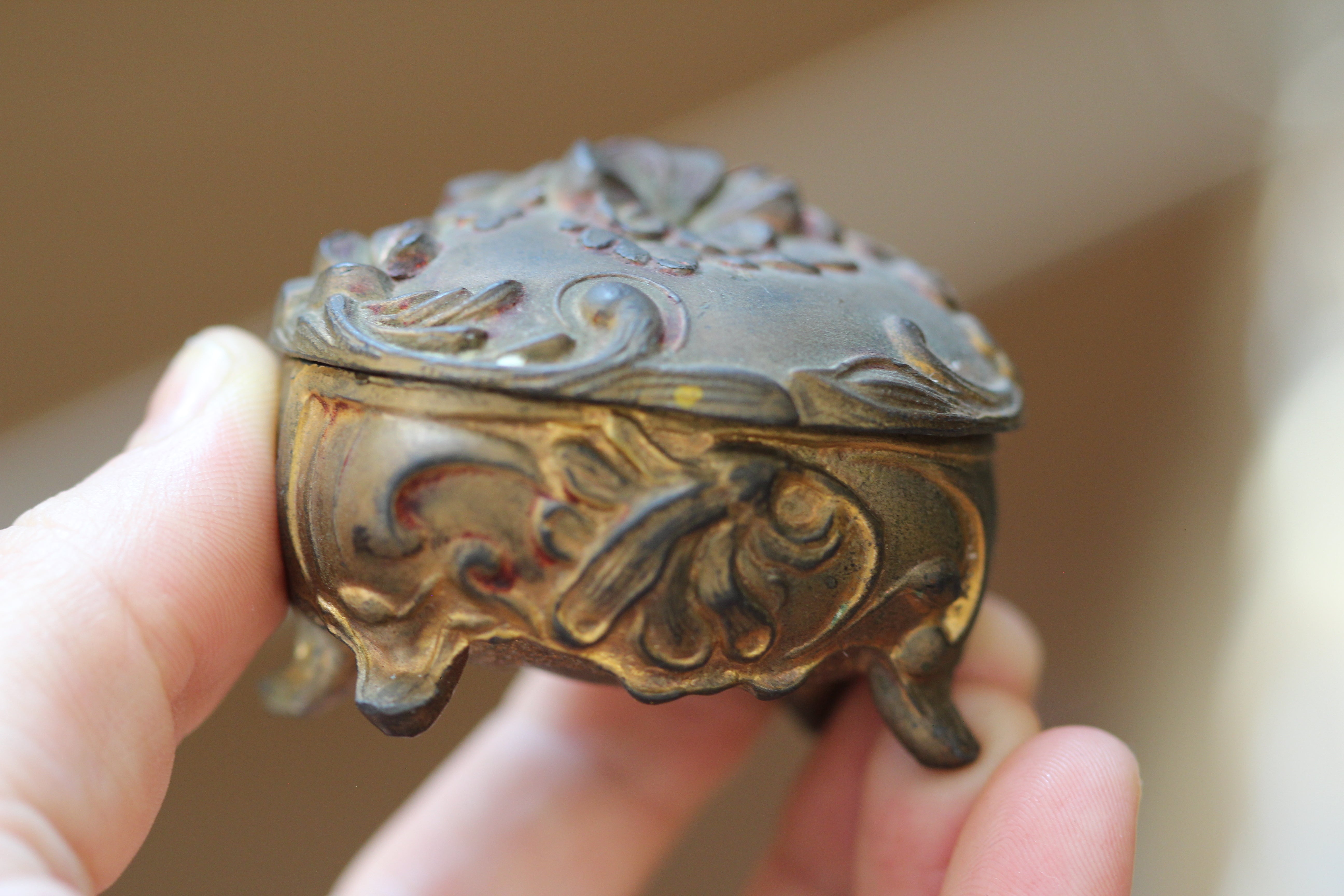 Antique Miniature Art Nouveau Jewelry Box