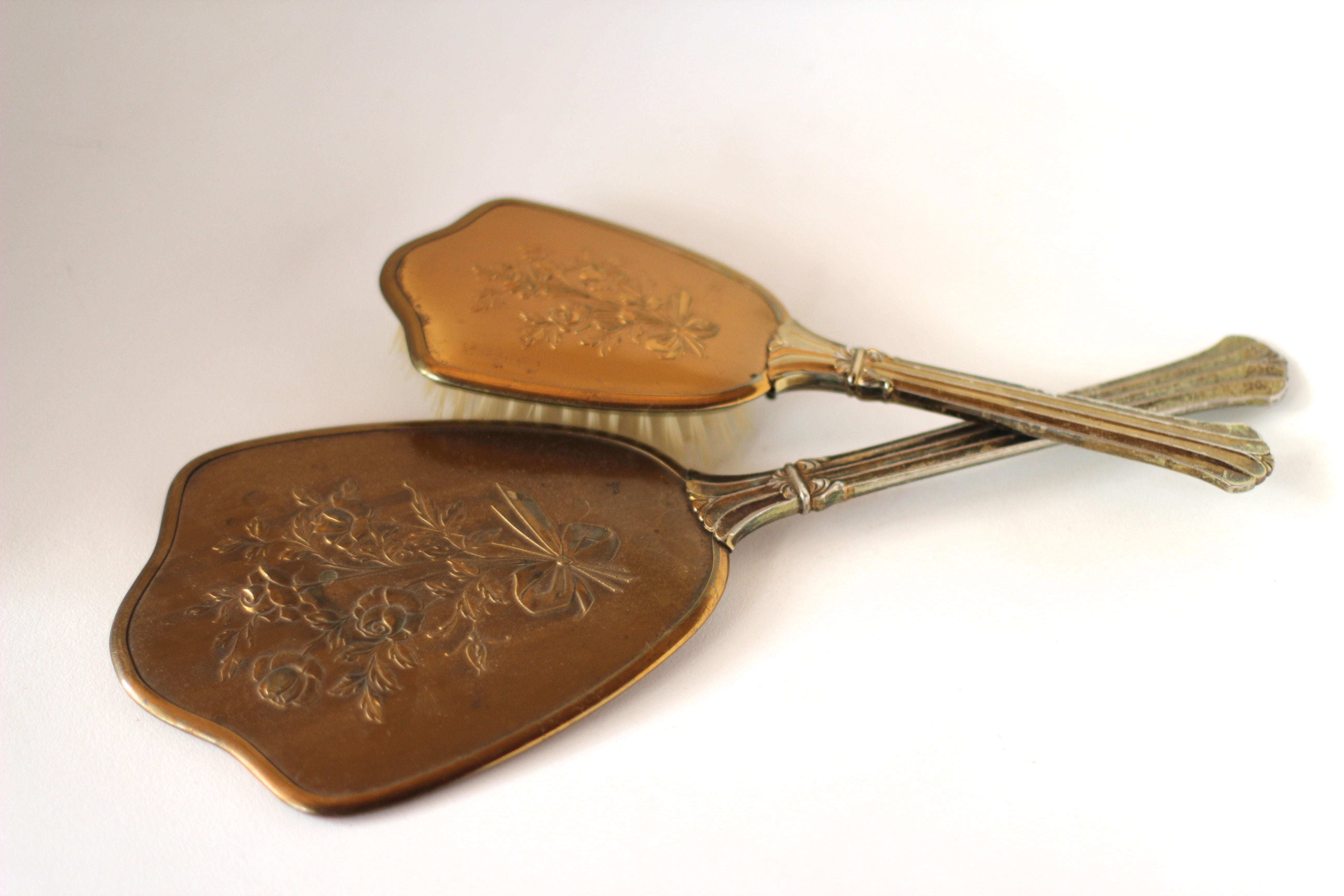 Antique Bronze Floral Vanity Set